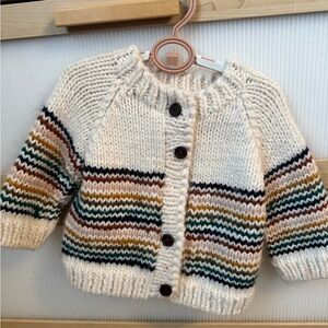 Charming Striped Knit Kids Sweater
